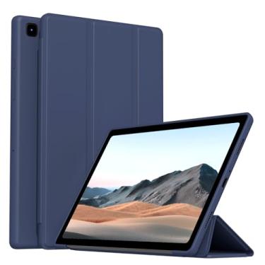 Imagem de Ocricll Capa para Samsung Galaxy Tab A7 10,4 polegadas 2022/2020 (modelo: SM-T503/T509/T500/T505/T507), capa fina e leve com suporte de três dobras com revestimento traseiro de TPU macio, azul marinho