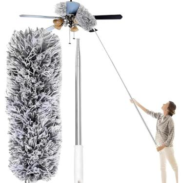 Imagem de Espanador Telescópico Extensível 2,80m com Microfibra Flexível – Cabo Inox, Dobrável e Antiderrapante – Ideal para Limpeza de Teto, Persianas, Móveis Altos – Para Casa e Escritório