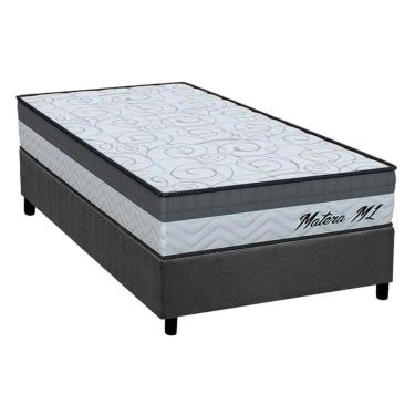 Imagem de Cama Box Solteiro: Colchão Espuma D33 Ortho Matera Ml + Base Crc Suede Gray (78x188)