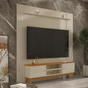 Imagem de Painel Ripado Com Rack Tv 75 Polegadas Italia 229cm - Off White