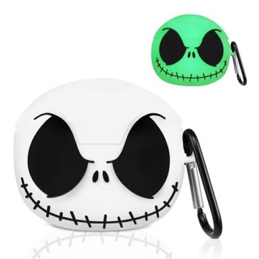 Imagem de Boaretiu Capa para Airpod Pro/Pro2 - Capa 3D que brilha no escuro com caveira engraçada design de capa de terror assustador com mosquetão chaveiro para mulheres meninas meninos para Airpods Pro 2ª/1ª