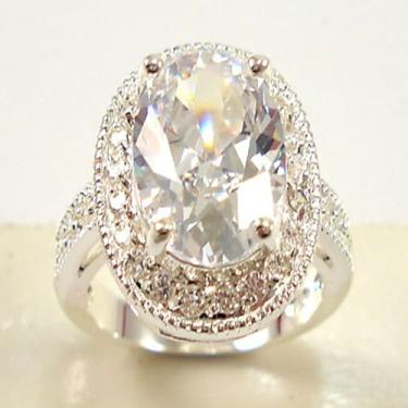 Imagem de Anéis de noivado de zircônia cúbica banhados a ouro branco, alianças de compromisso, festas noturnas, presentes de dia dos namorados, alianças de eternidade para mulheres, 7, Cobre, Sem pedra preciosa