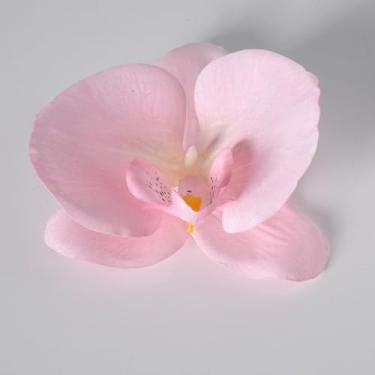 Imagem de 10 peças de flores artificiais - flor de seda rosa claro orquídea arranjos florais falsos para casa de banho escritório mesa central prateleira decoração de casamentos