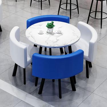 Imagem de Conjunto De Mesa De Jantar De Cozinha Pequena E Simples, Mesa De Café Da Manhã Redonda Moderna, Conjunto De Mesa E Cadeira Redondas Para Sala De Jantar E Cozinha, #96, 80x75cm/31.5x29.5in(WxH)