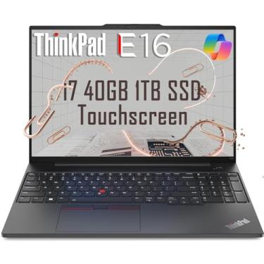 Imagem de Laptop Lenovo ThinkPad E16 Business (tela sensível ao toque FHD de 16 polegadas, Intel 10 núcleos i7-1355U de 13ª geração, 40 GB de RAM, SSD de 1 TB) retroiluminado, impressão digital, webcam FHD