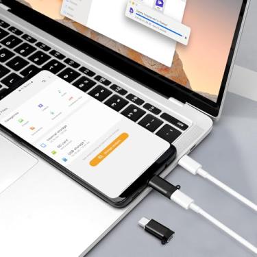Imagem de Adaptador Lightning fêmea para USB-C macho (pacote com 2), USB C para Lightning, transferência de dados, compatível com iPhone 16/15, Air, iPad, não é compatível com áudio/OTG - Preto