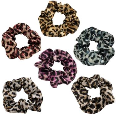 Imagem de MARYLAVENDER Prendedores de cabelo elásticos e espessos estampados para todos os tipos de cabelo, sem costura, pôneis, elásticos para rabo de cavalo, acessórios de cabelo grosso, mulheres, meninas