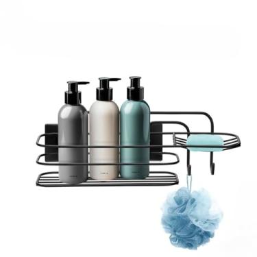 Imagem de Prateleira Banheiro, Suporte Banheiro Cantoneira Porta Shampoo Saboneteira Aramado Fita Dupla Face Preto Black