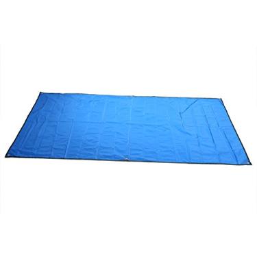 Imagem de Lona de acampamento azul ultraleve impermeável com pegada de barraca para piquenique ao ar livre, caminhadas e praia, 1 m x 1,4 m