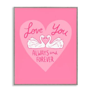 Imagem de Stupell Industries Arte giclée emoldurada branca Always & Forever Swans, design por Juliet Meeks, 76 x 61 cm