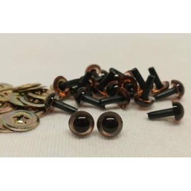 Imagem de Sassy Bears 7,5 mm translúcido marrom olhos de segurança (10 pares) para ursos, bonecas, fantoches, artesanato