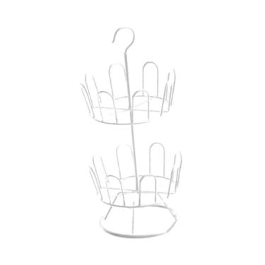 Imagem de DimyFew Sapateira Giratória Redonda Leve Multifuncional Elegante Sapateira de Pé para Casa Fazenda Lavanderia, 2 Nível