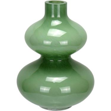 Imagem de Vaso Decorativo Enfeite Casa Garrafa Home&co Vidro 18x13x13cm Verde