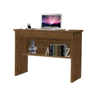 Imagem de Mesa Escrivaninha Notebook Home Office Com Gaveta Orquídea - Imbuia