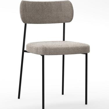 Imagem de Cadeira Estofada Para Sala De Jantar Melina Bouclê Bege