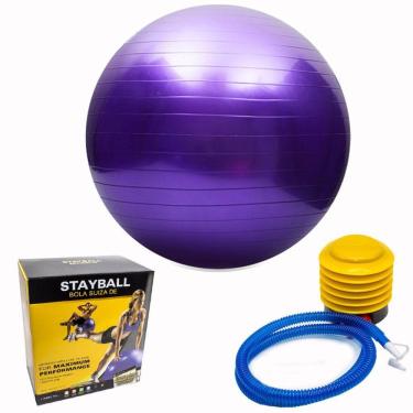Imagem de Bola De Pilates E Alongamento 65cm Suporta Até 150 Kg Roxo