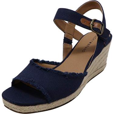 Imagem de Lucky Brand Sandália feminina Mindra Espadrille Wedge, Índigo, 37