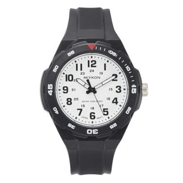 Imagem de Miykon Relógios masculinos analógicos de mergulho esportivos pretos – Relógio impermeável 100 m com bisel giratório, relógio tático do exército suíço com horário militar – Resina leve à prova de
