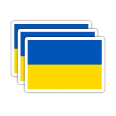 Imagem de (3 peças) Adesivos de bandeira da Ucrânia, adesivos de bandeira dos países - Decalques de vinil à prova d'água para laptops, copos, garrafas de água, livros, álbuns de recortes, tamanho 7 x 5 cm