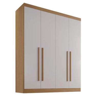 Imagem de Guarda Roupa 4 Portas 3 Gavetas Da Vinci D'doro Cinamono Off White