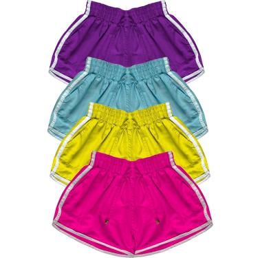 Imagem de Kit 3 Shorts Feminino Tactel Plus Size Piscina Moda Praia Academia Verão - G3 - Variadas-Feminino