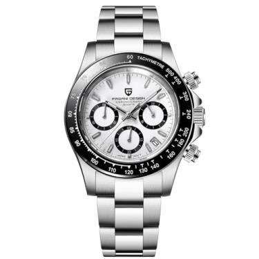 Imagem de Pagani Design Relógios masculinos Daytona Homage Quartz Chronograph Watch Japão VK63 Movimento Bisel de Cerâmica Coroa de Rosca Impermeável Esportiva Pulseira de Borracha Relógios de Pulso Masculinos