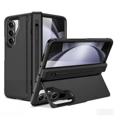 Imagem de Miimall Capa para Samsung Galaxy Z Fold 6 com suporte para caneta S e caneta Stylus, capa flip com suporte, tela de privacidade embutida, proteção de dobradiça, capa resistente à prova de choque Z