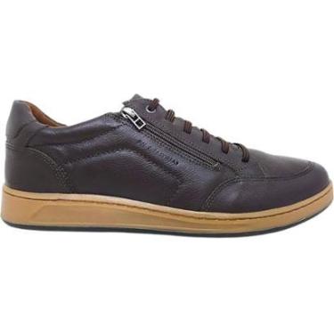 Imagem de Sapatênis Masculino Casual Dia a Dia Passeio Trabalho em Couro Calce Fácil Conforto Free Way Cooper1-Masculino