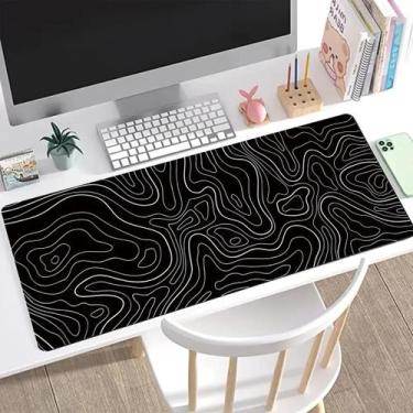Imagem de Mouse Pad Grande Para Jogos 31.5x11.8in Preto E Branco Antiderrapante 