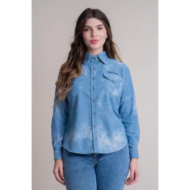 Imagem de CAMISA FEMININA WESTERN TEXAS FARM - PATTERNED - CAF156 - JEANS-Feminino