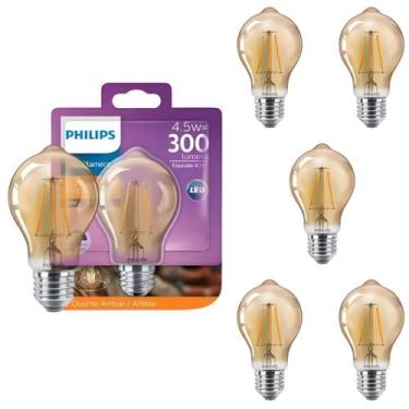 Imagem de 6 Lâmpada Led Filamento Philips 4.5w 127v E27 2200k Dimer