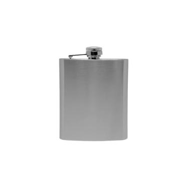 Imagem de Cantil de Bolso em Aço Inox, 230ml, Ergonômico, Sistema de Vedação, 9x13.5x3cm, para Bebidas Alcóolicas e Água