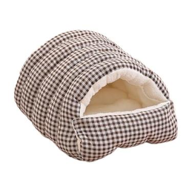 Imagem de Ｂｅｓｇａ Cama tipo casinha para gatos e cachorros com almofada autoaquecida, aconchegante e macio para filhotes, cães de pequeno porte gatos de interior, Cinza, M
