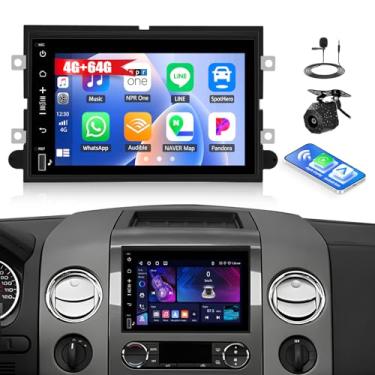 Imagem de [4+64G] Rádio estéreo para carro Android 15 para Ford F150/F250/F350 2004-2014 com carro sem fio e Android Auto, rádio veicular com tela sensível ao toque de 17 polegadas com link espelhado BT FM/RDS