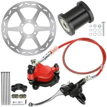 Imagem de YOXUFA Kit de freio hidráulico para mini bicicleta com substituição do rotor de freio a disco traseiro de 180 mm para peças de motor Baja Doodle Bug DB30 Blitz Dirt Bug Predator 79cc 97cc 2,8hp