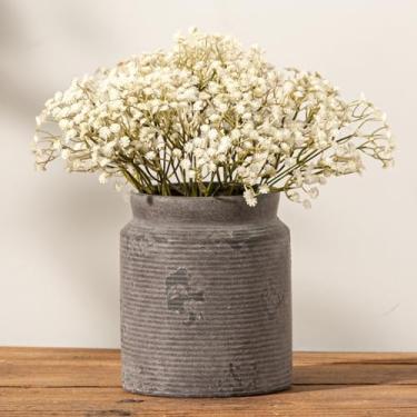 Imagem de Vaso de flores de cerâmica 19 cm Vaso rústico para decoração de casa, vasos de terracota de cerâmica feitos à mão para decoração de mesa de jantar, lareira, sala de estar, banheiro, casamento, centro