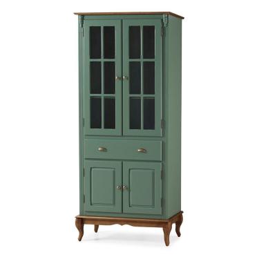 Imagem de Cristaleira Lateral Com 2 Portas, 2 Portas Vidro, 1 Gaveta E 2 Prateleiras - M560809 - Verniz