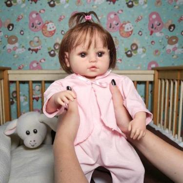 Imagem de Boneca Reborn Bebê De Silicone Cabelo Implantado Fio a Fio - Cegonha R