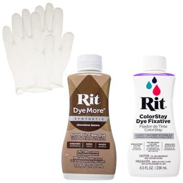 Imagem de Conjunto de corante líquido sintético Rit com fixador ColorStay – Kit tudo em um com luvas para reduzir o sangramento de cor