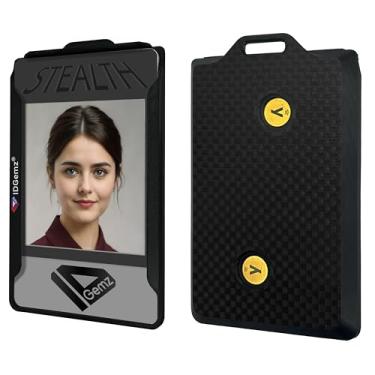 Imagem de Suporte de crachá para tokens NFC Yubikey5 - comporta até 3 emblemas - preto oculto (2 Yubikeys - compartimentos internos)