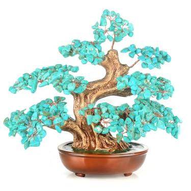 Imagem de Árvore de cristal fengshui Bonsai Money Tree (árvore turquesa com 360 contas grandes)