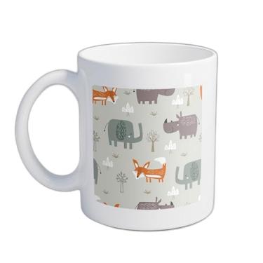 Imagem de Caneca Xícara Para Café Em Porcelana 300ml Com Desenho Infantil