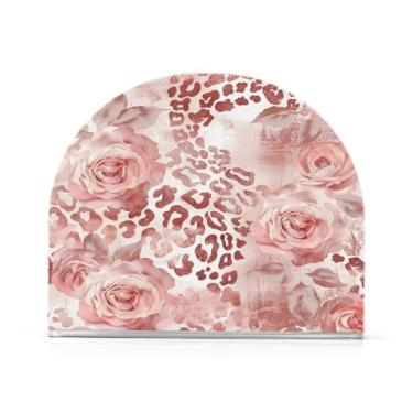 Imagem de Qilmy Porta-guardanapos padrão leopardo ouro rosa para mesas, porta-guardanapos de Halloween para cozinha, porta-guardanapos de mesa, porta-guardanapos de coquetel, porta-guardanapos de papel154