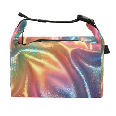 Imagem de STAYTOP Lancheira de fundo de cor gradiente com fivela de alça, lancheira isolada para meninos e meninas, lancheira térmica para trabalho escolar