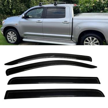 Imagem de Viseiras de chuva para janela fumê, proteção de ventilação compatível com Toyota Tundra Crewmax Cab 2007-2021