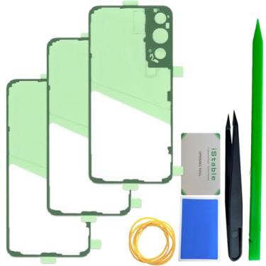 Imagem de iStable Fita adesiva de capa traseira compatível com Samsung Galaxy S22 Tiras adesivas de substituição da caixa da porta da bateria traseira SM-S901B/DS (pacote com 3)