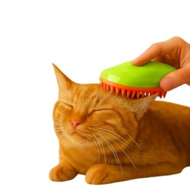 Imagem de Escova Massageadora Pet A Vapor, Para Cães E Gatos, Reservatório 30ml, Carregamento USB, Escova, Não Agride Os Pelos E Com Cerdas Macias