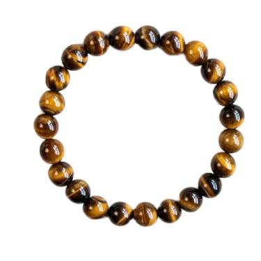 Imagem de Pulseira elástica olho de tigre para homens e mulheres - joias artesanais com contas Feng Shui, pedra de grau A para proteção, riqueza e sorte, presente de pulseira de equilíbrio de chakra ajustável