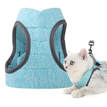 Imagem de Coleira para Gato com Anti-Fuga Leve Respirável Ajustável Macia Pet Caminhada Confortável Lavável à Máquina