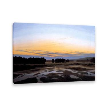 Imagem de The Grosse Gehege near Dresden por Caspar David Friedrich Impressões em tela Well Decor The World Classic Art Reproduções de arte grande giclee arte de parede para sala de estar decoração de casa 70 x